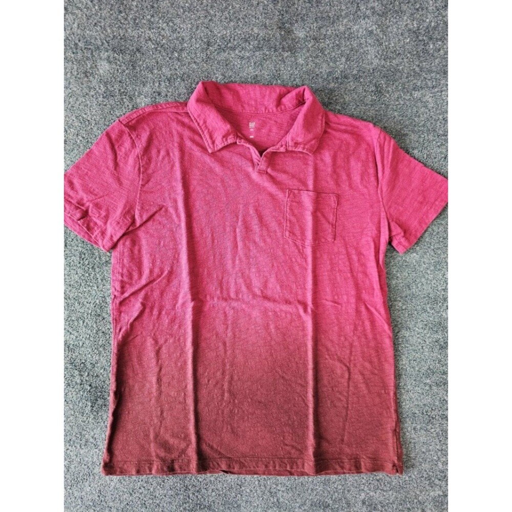Gap Kids Boys Ombre Polo Shirt Pink Short Sleeve Size XXL